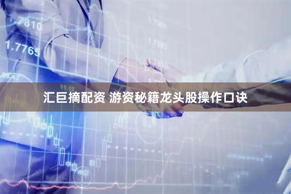 汇巨摘配资 游资秘籍龙头股操作口诀